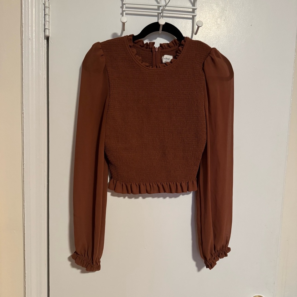 Wilfred Brown Ruffled Blouse